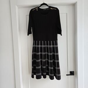Ivanka Trump Black Dress with White Grid Pattern